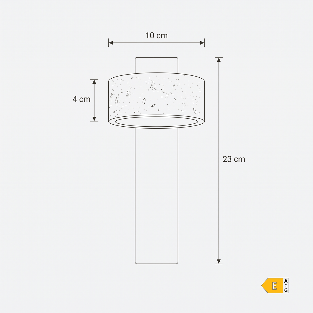 Dimensions de Applique Murale Montant Bois & Disque Travertin