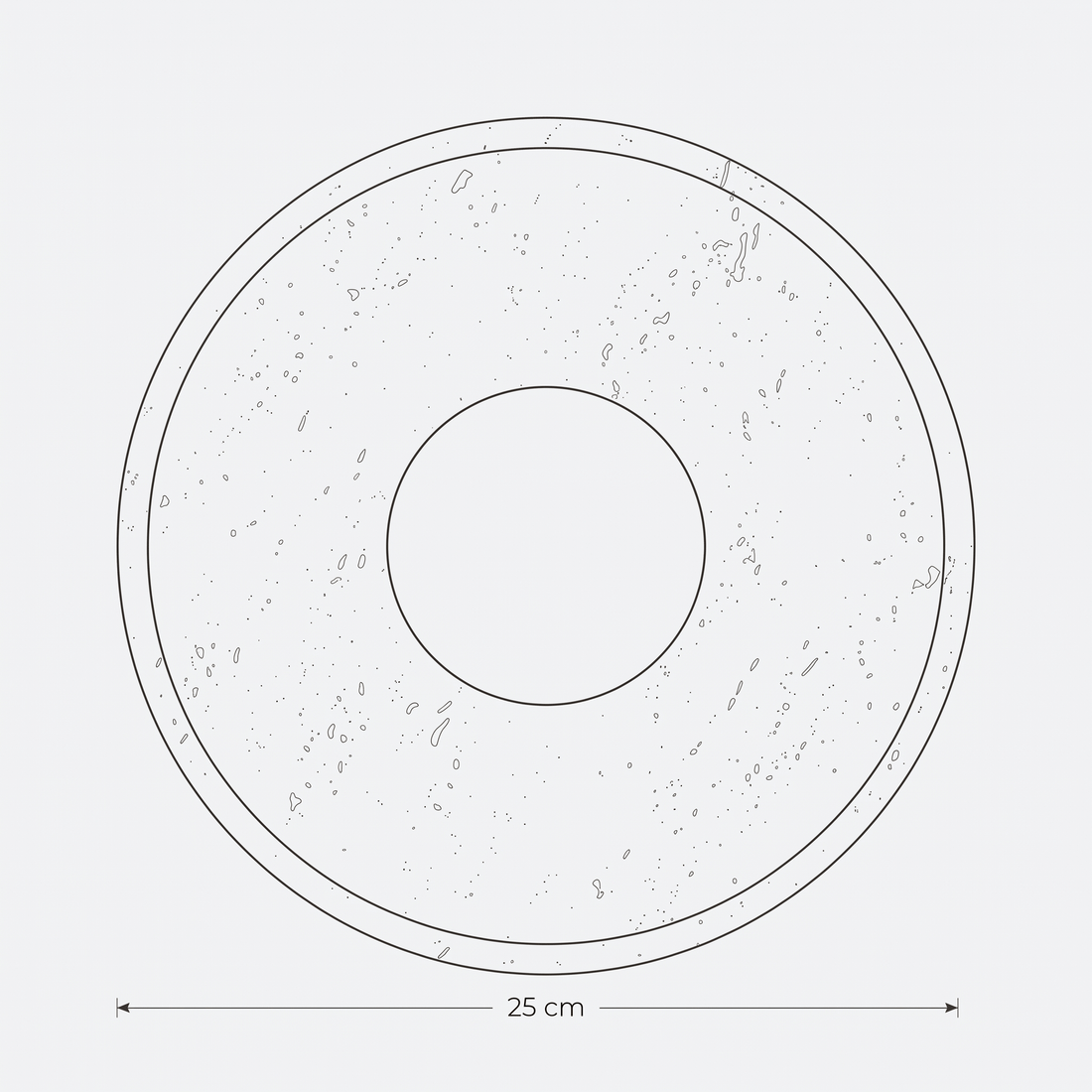 Dimensioni di Applique rotonda in travertino con sfera in legno