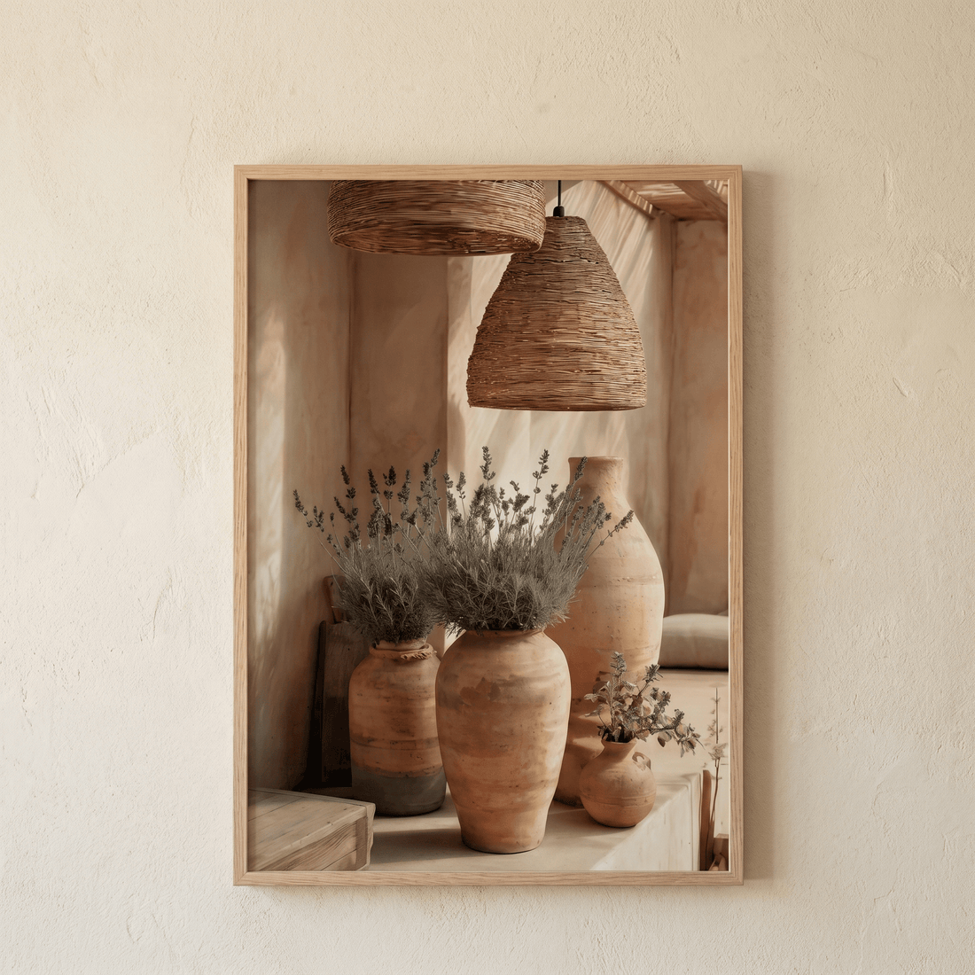 Poster Töpferwaren & Lavendel im mediterranen Stil