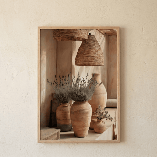 Poster Töpferwaren & Lavendel im mediterranen Stil