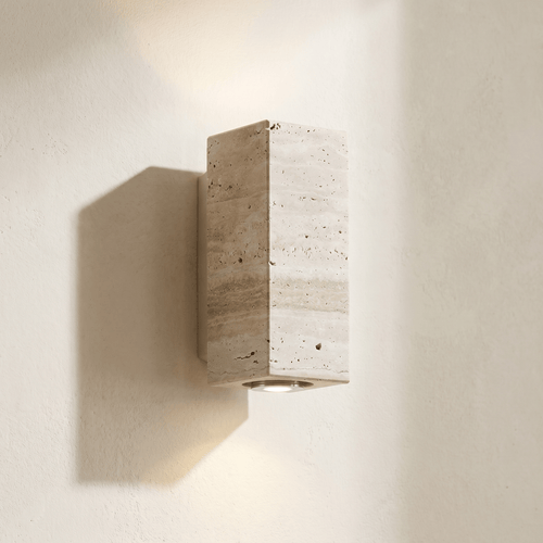 Applique Murale Cube Massif en Travertin
