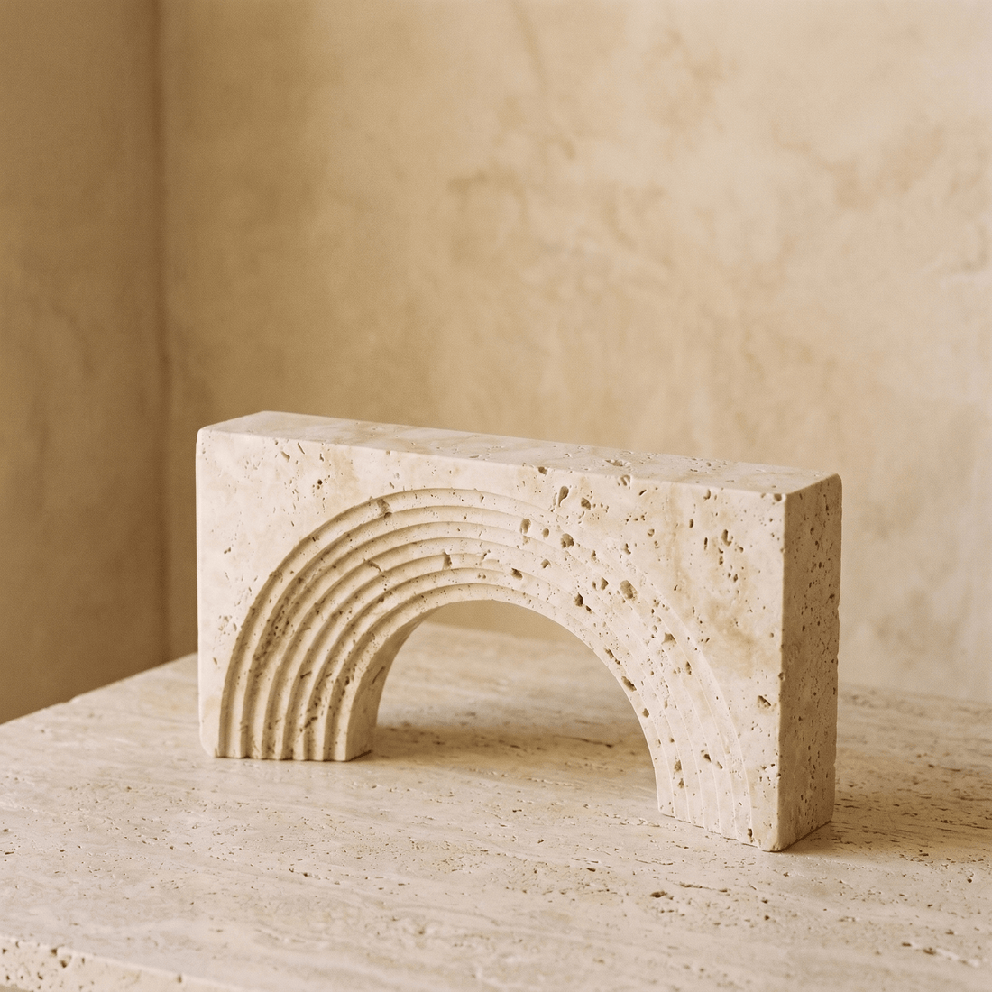 Sculpture Décorative Arche en Travertin
