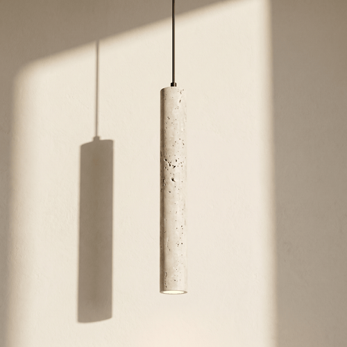 Suspension Tube Allongé en Travertin