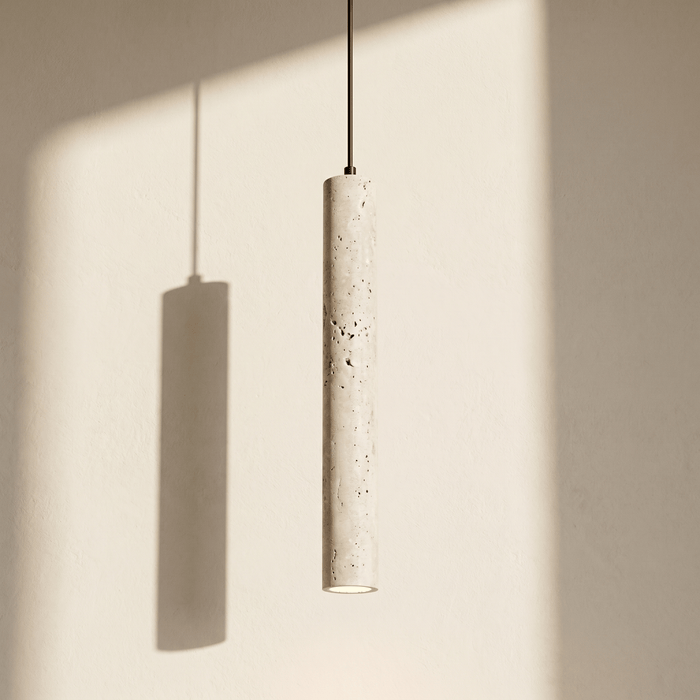 Suspension Tube Allongé en Travertin