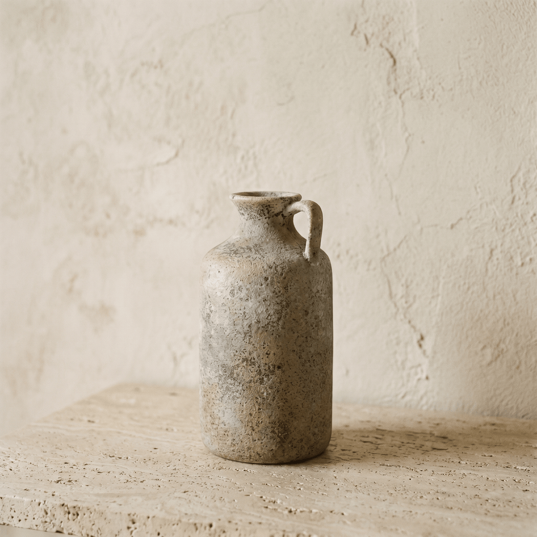 Vaso brocca con manico in terracotta