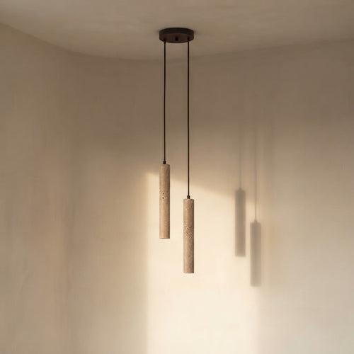 Suspension Double Tube en Travertin