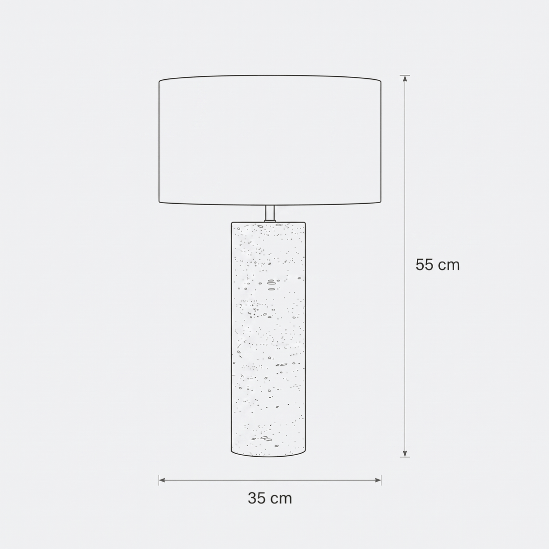 Dimensions de Lampe à Poser Pied Colonne en Travertin