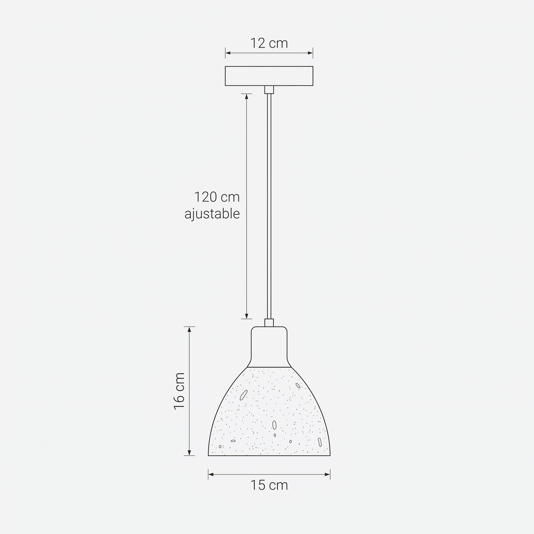 Dimensions de Suspension Cloche en Travertin & Bois