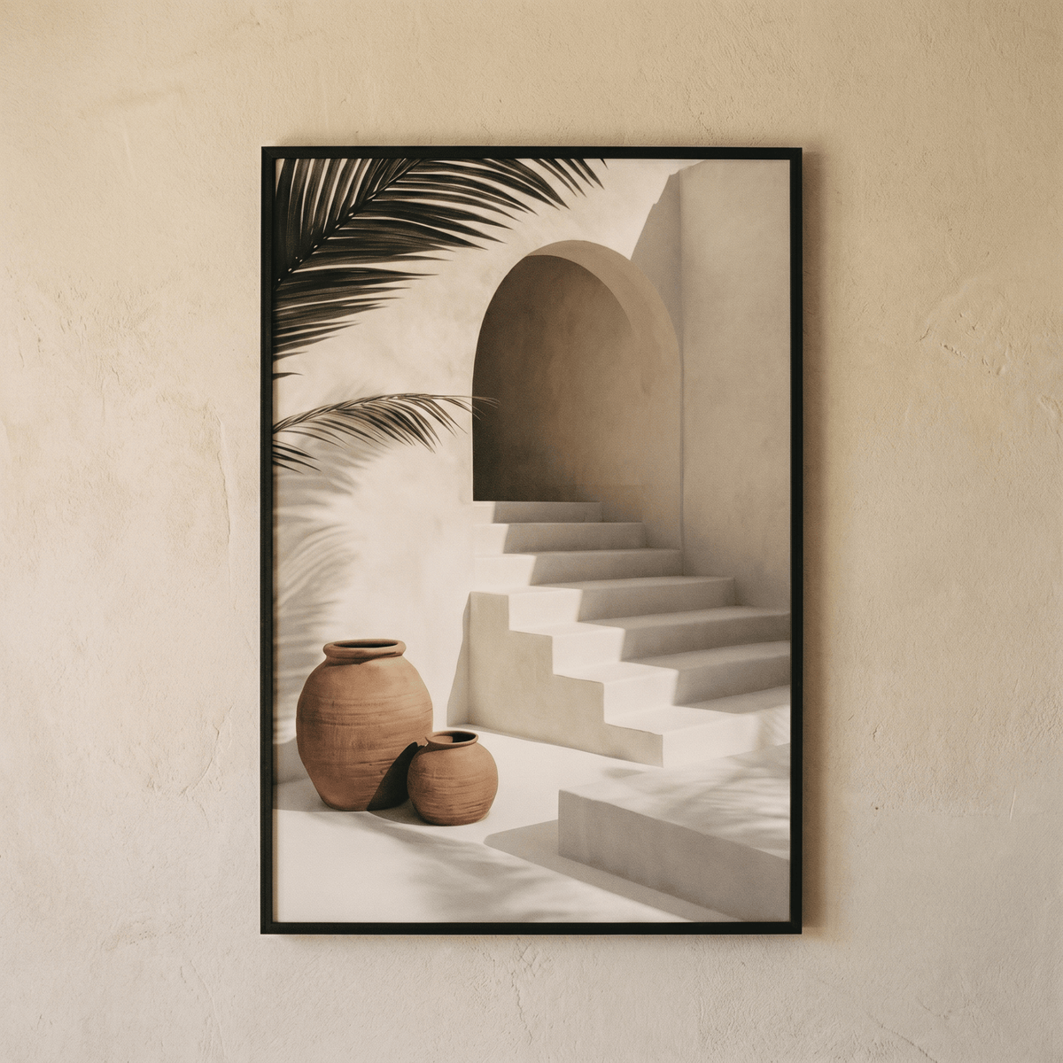 Affiche Escalier & Arche Cycladique