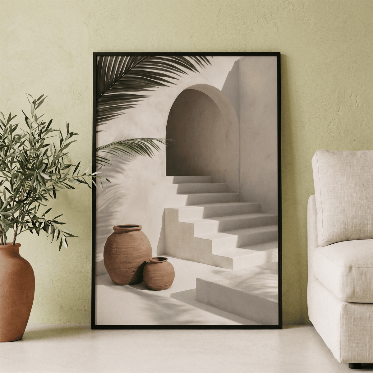 Affiche Escalier & Arche Cycladique