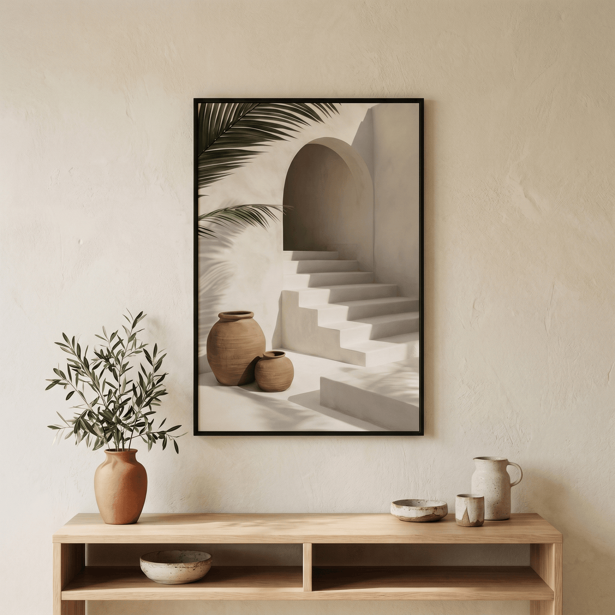 Affiche Escalier & Arche Cycladique