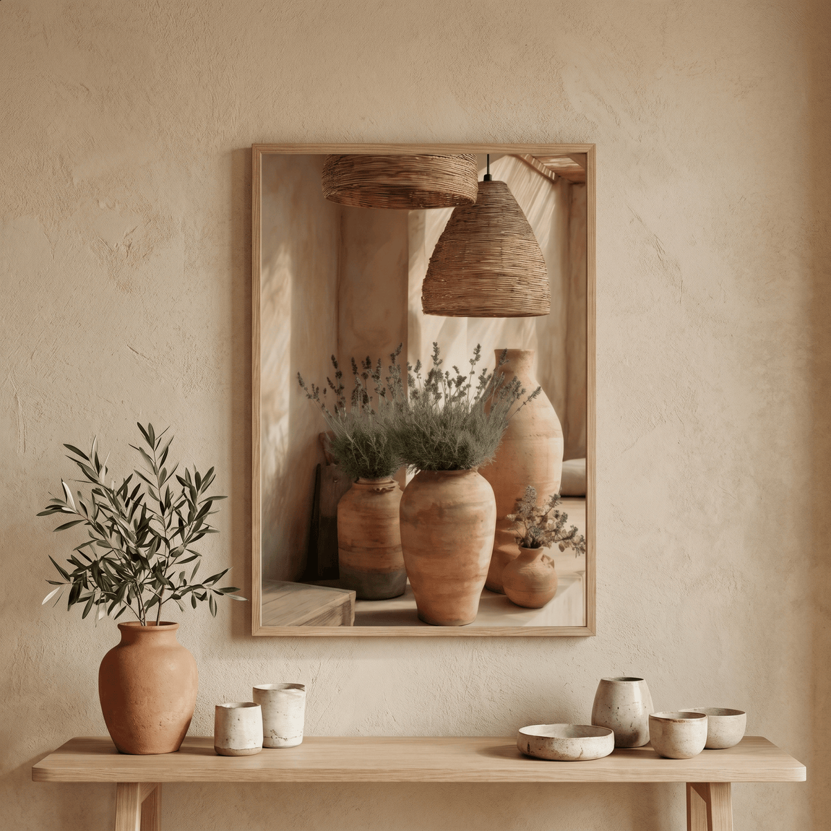 Poster Töpferwaren & mediterraner Lavendel
