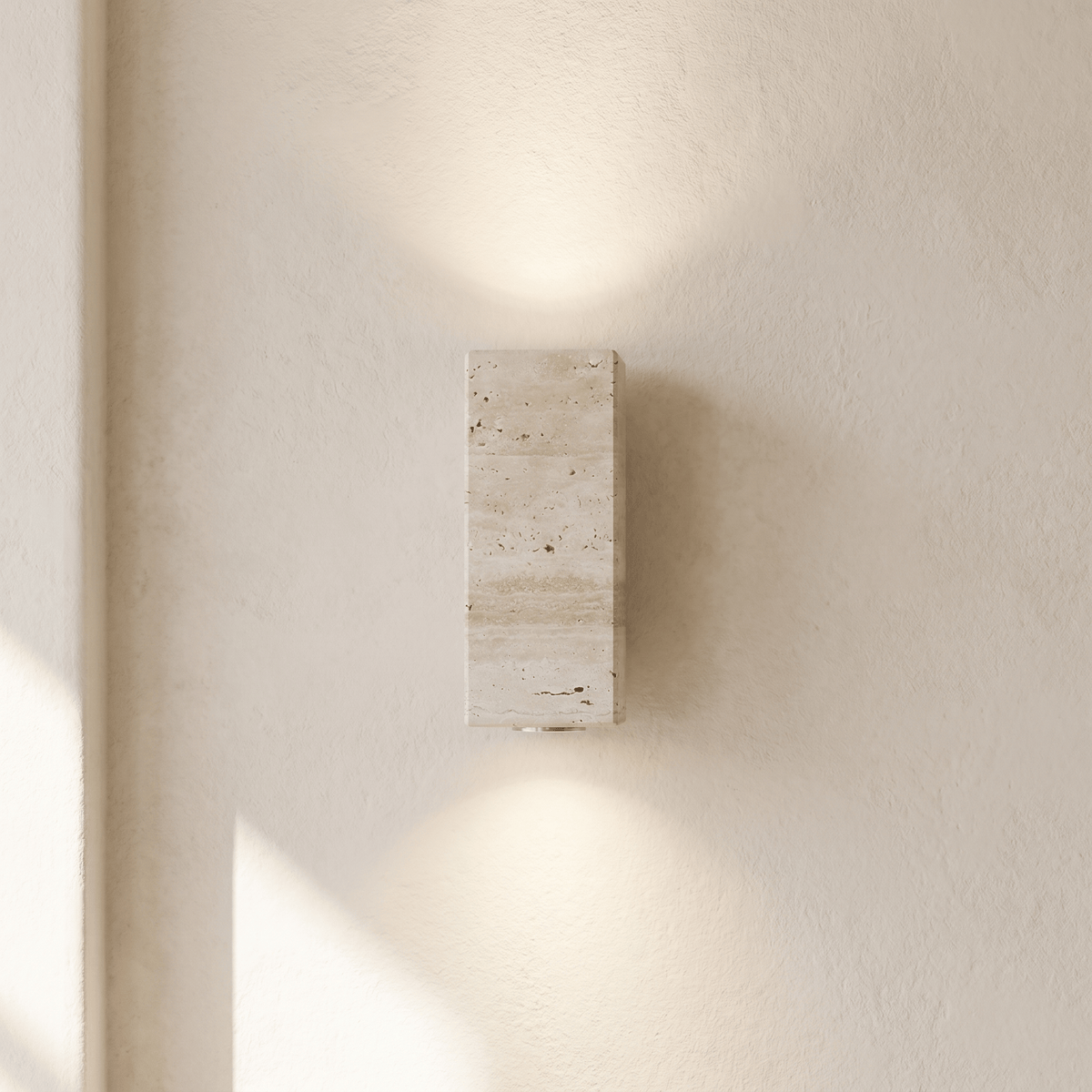 Applique Murale Cube Massif en Travertin