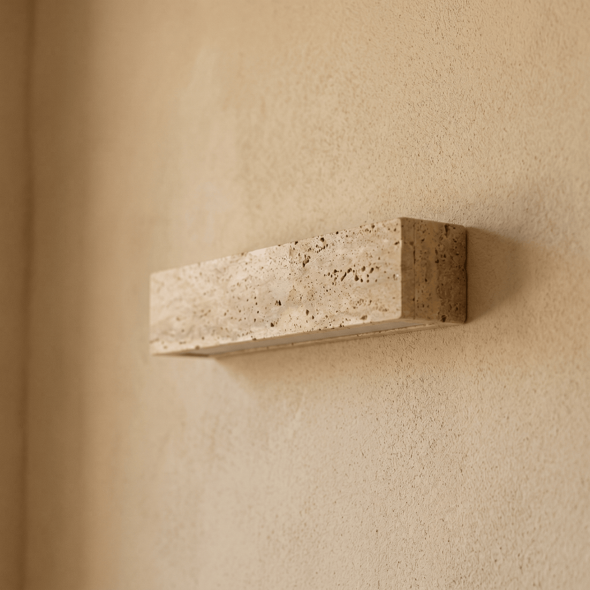 Applique Murale Rectangulaire en Travertin Massif