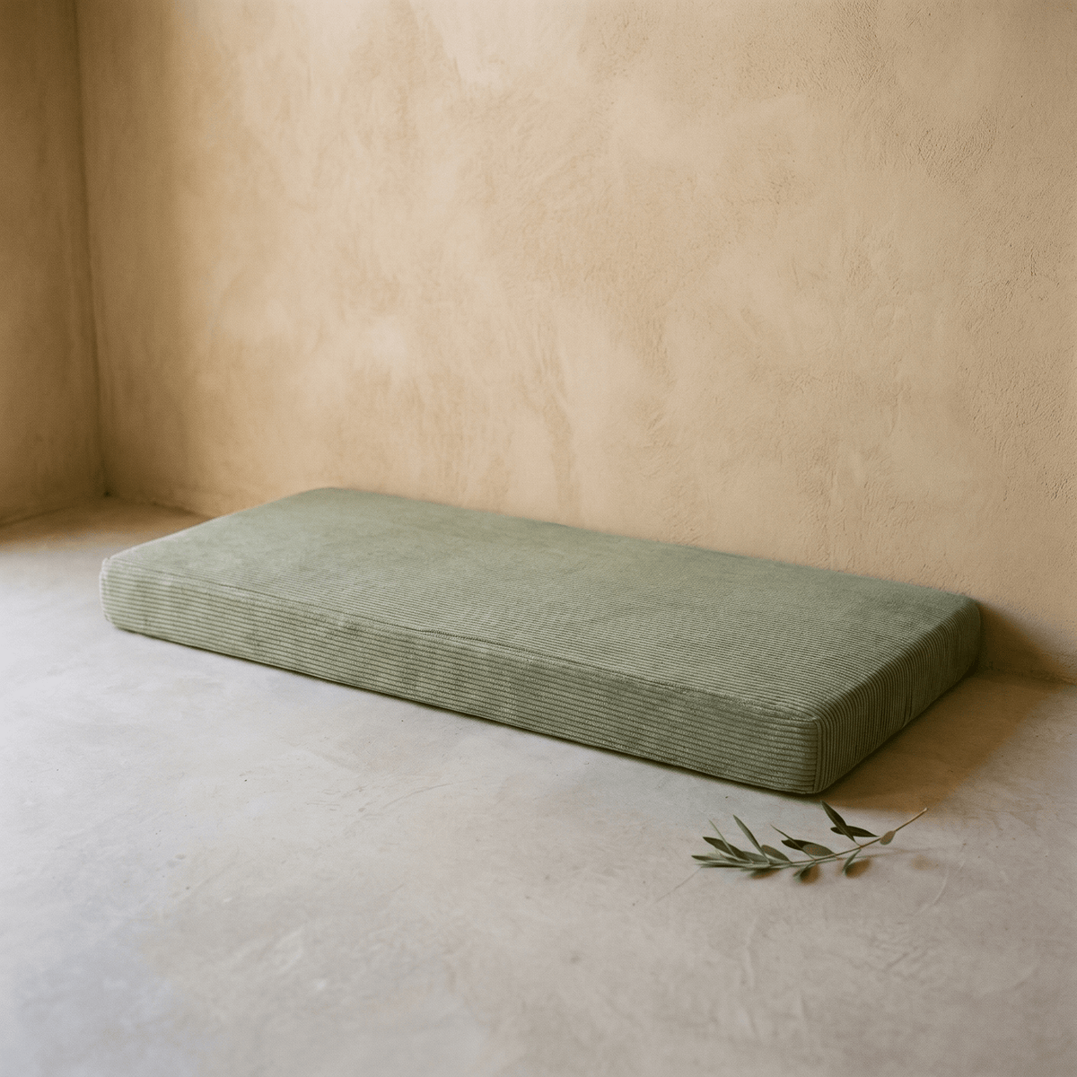 Coussin d'Assise Rectangulaire en Velours Côtelé