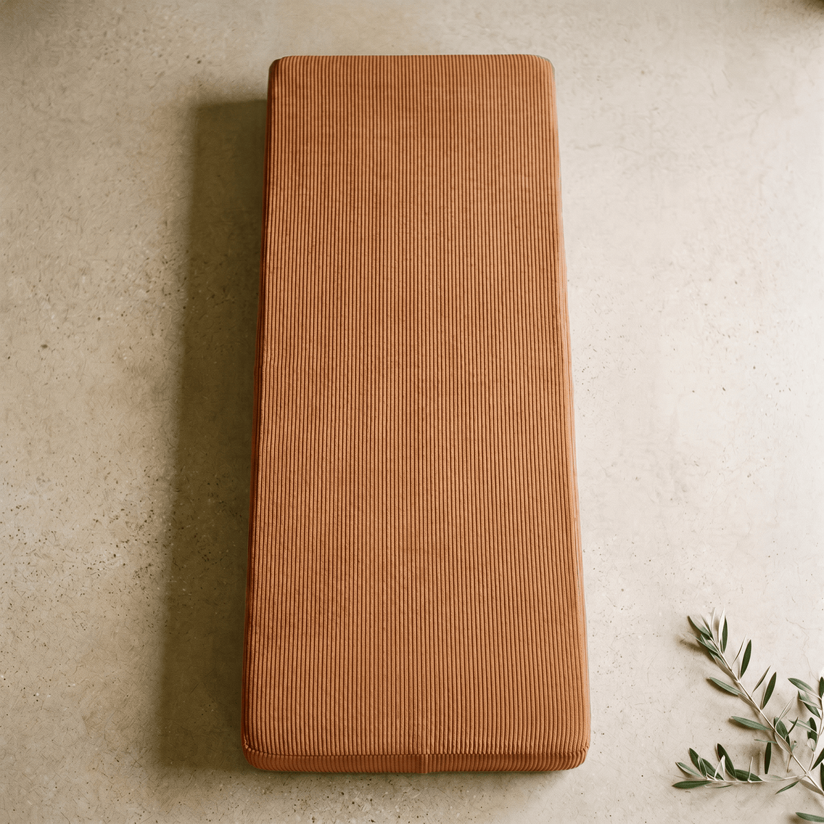 Coussin d'Assise Rectangulaire en Velours Côtelé