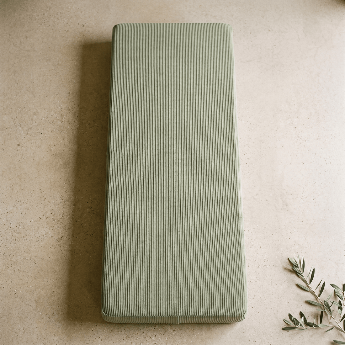 Coussin d'Assise Rectangulaire en Velours Côtelé