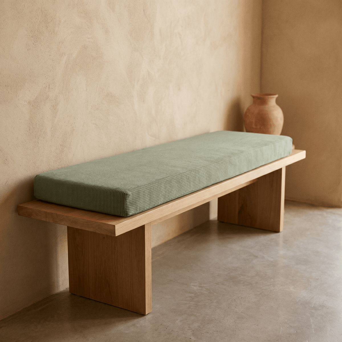 Coussin d'Assise Rectangulaire en Velours Côtelé