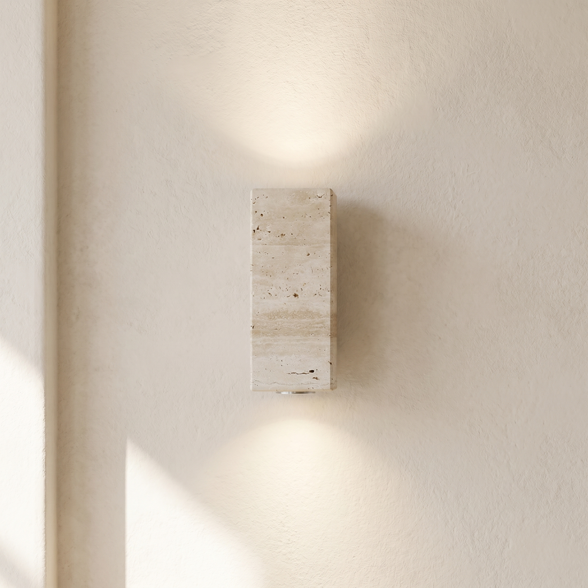 Applique Murale Cube Massif en Travertin
