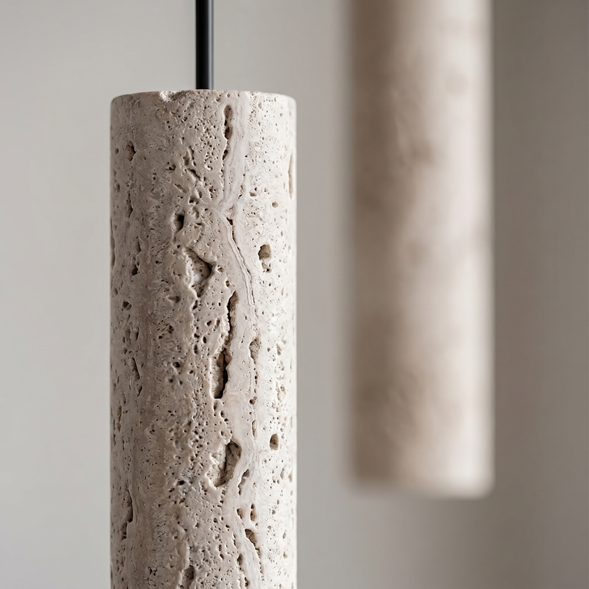 Suspension Double Tube en Travertin
