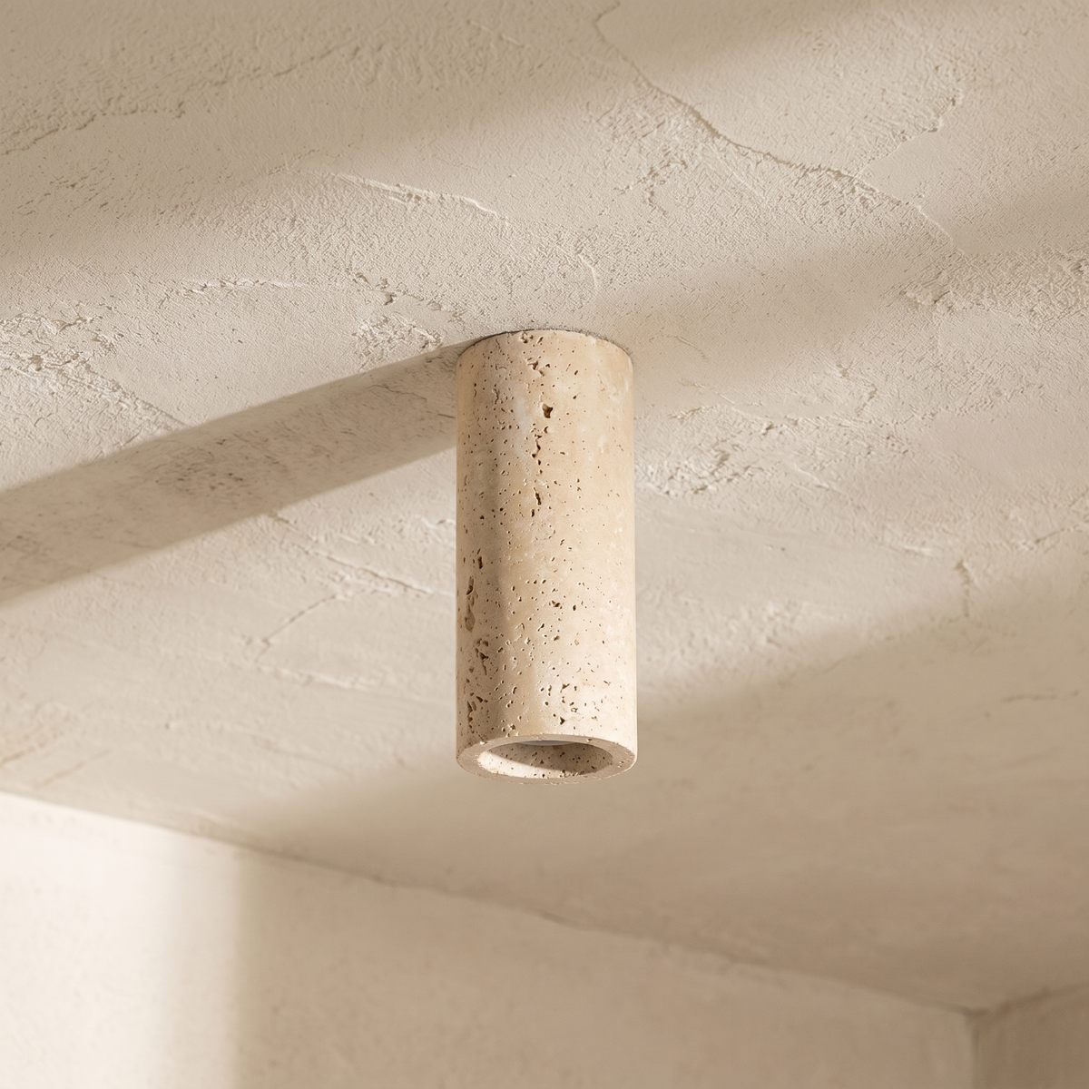 Plafonnier Tube en Travertin