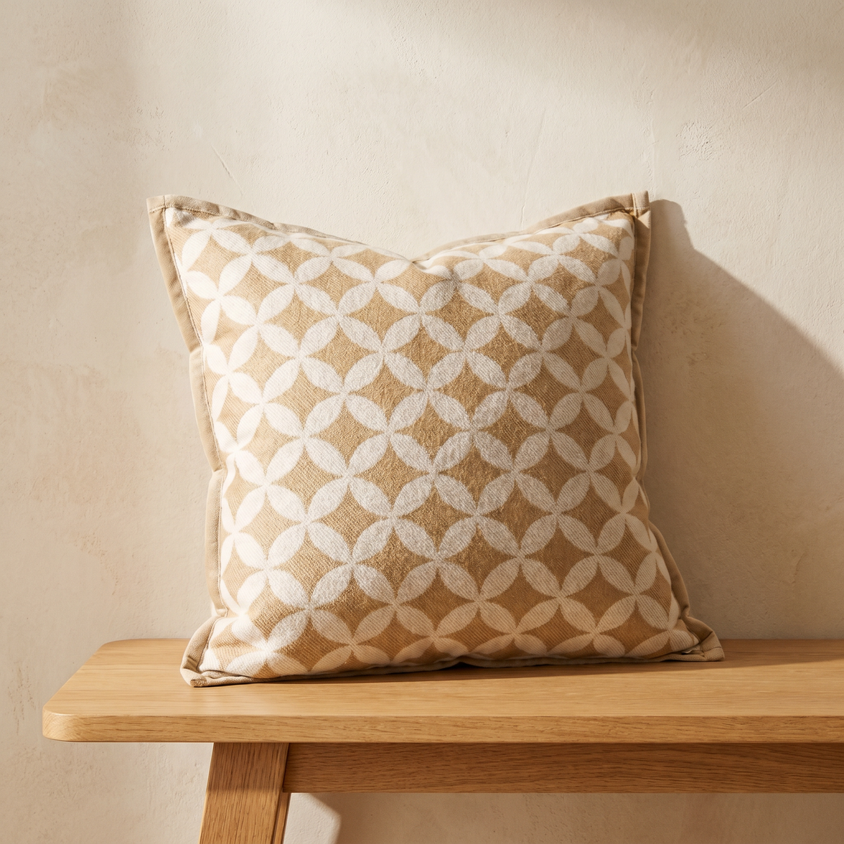Housse de Coussin Jacquard Motif Rosace