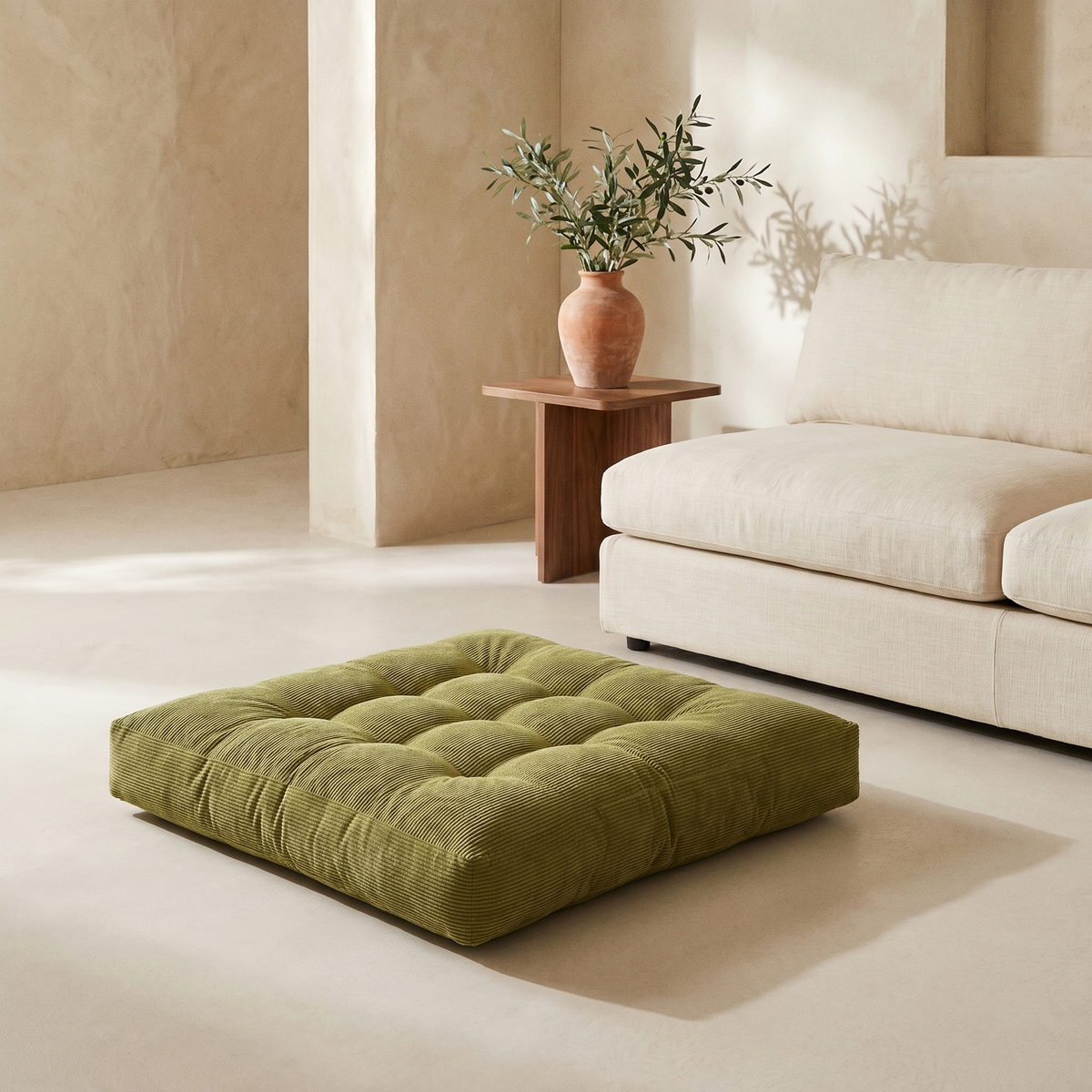 Coussin de Sol Carré Capitonné