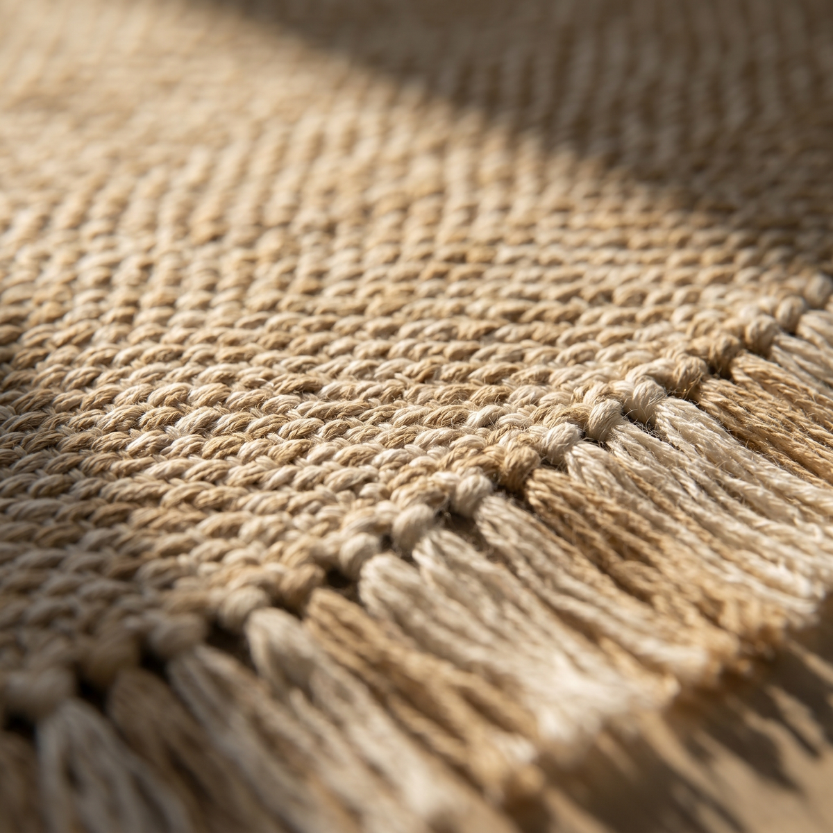 Tapis de Couloir en Fibre Naturelle à Franges