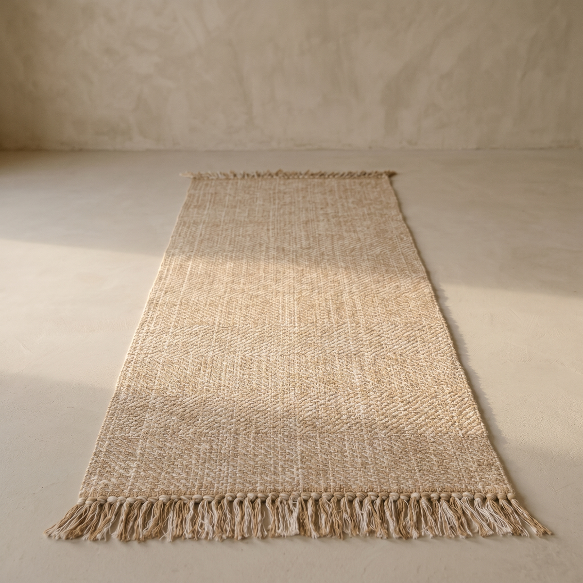 Tapis de Couloir en Fibre Naturelle à Franges