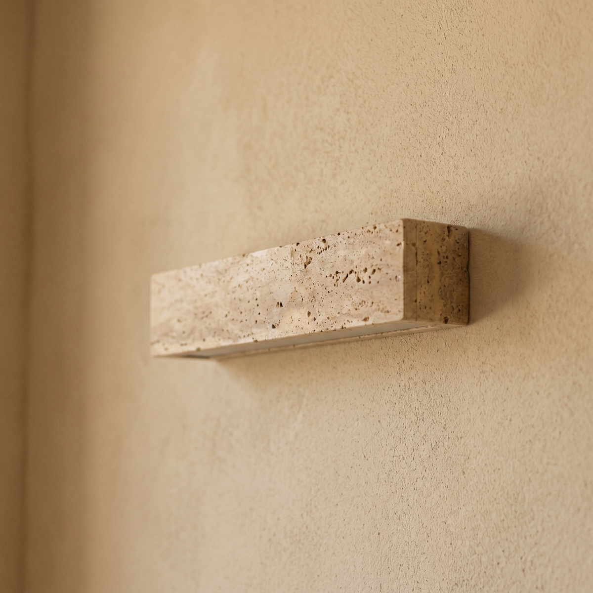 Applique Murale Rectangulaire en Travertin Massif
