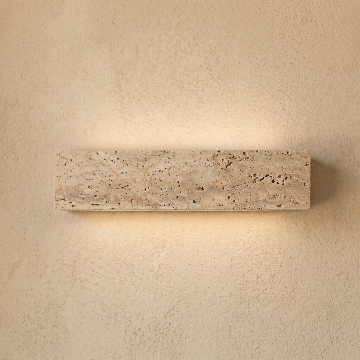 Applique Murale Rectangulaire en Travertin Massif