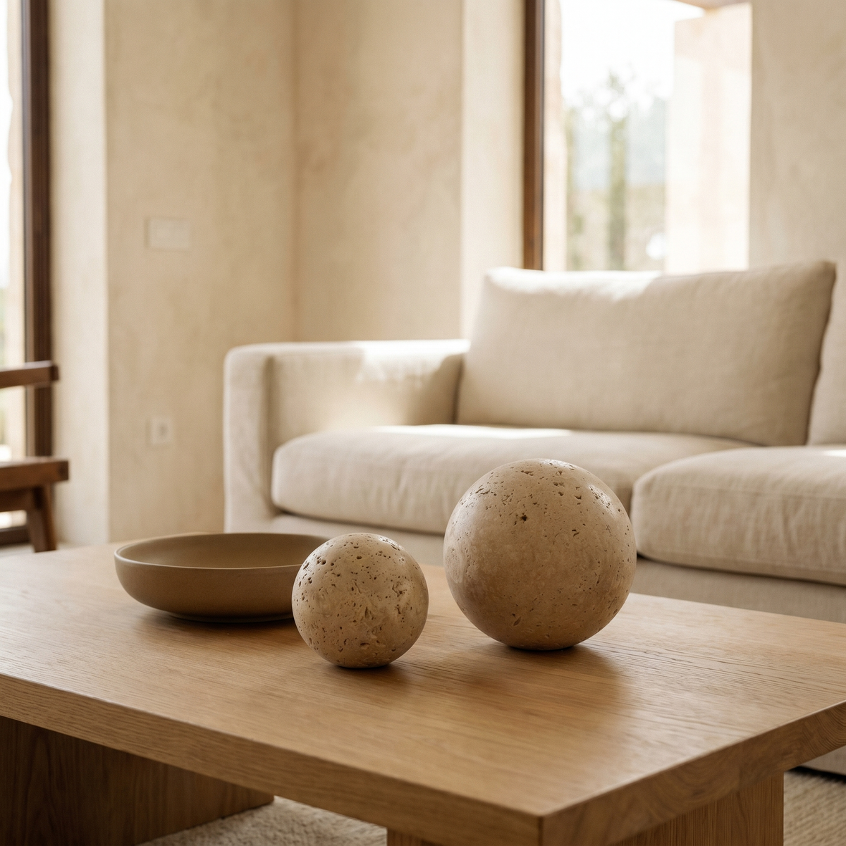 Sphère Décorative en Travertin