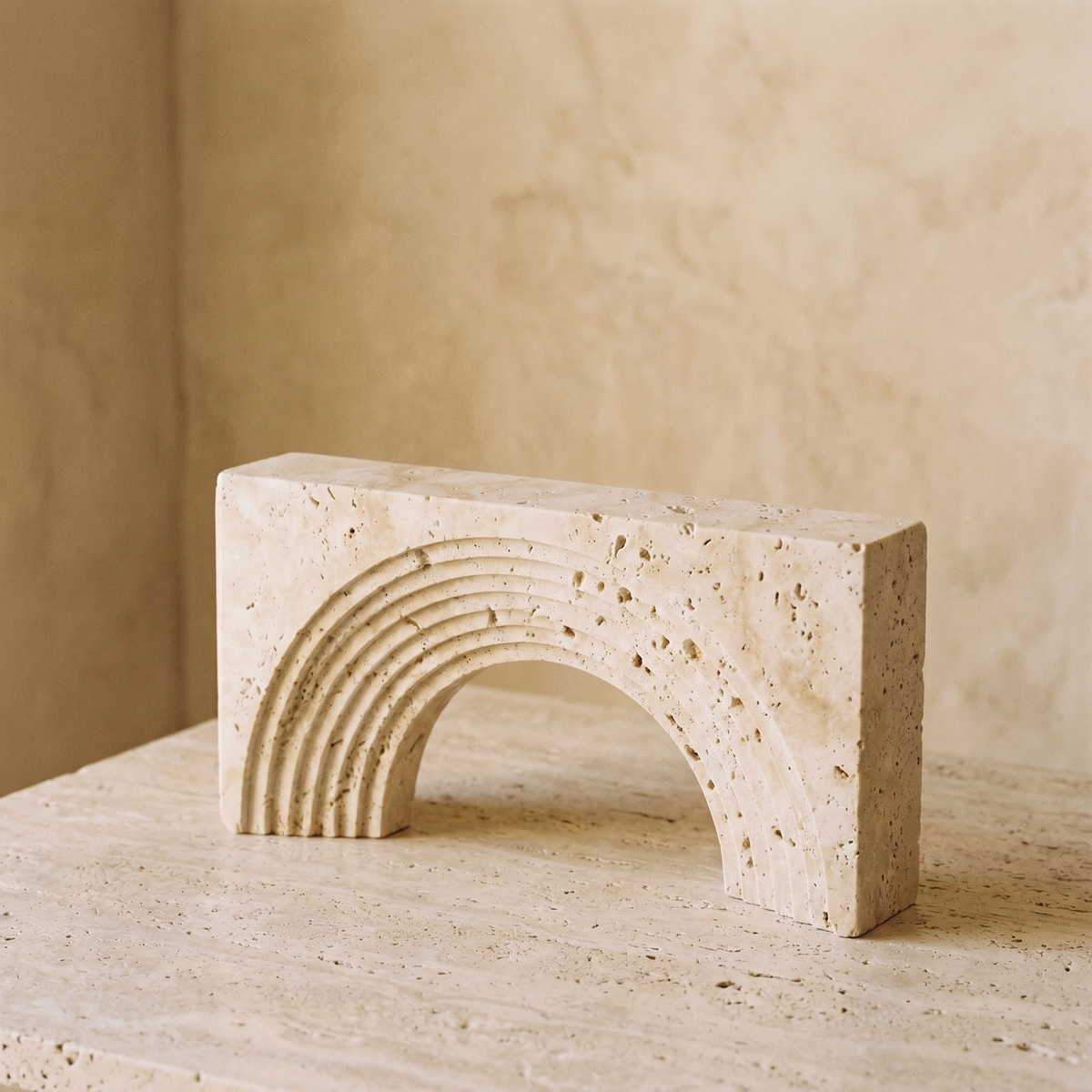 Sculpture Décorative Arche en Travertin