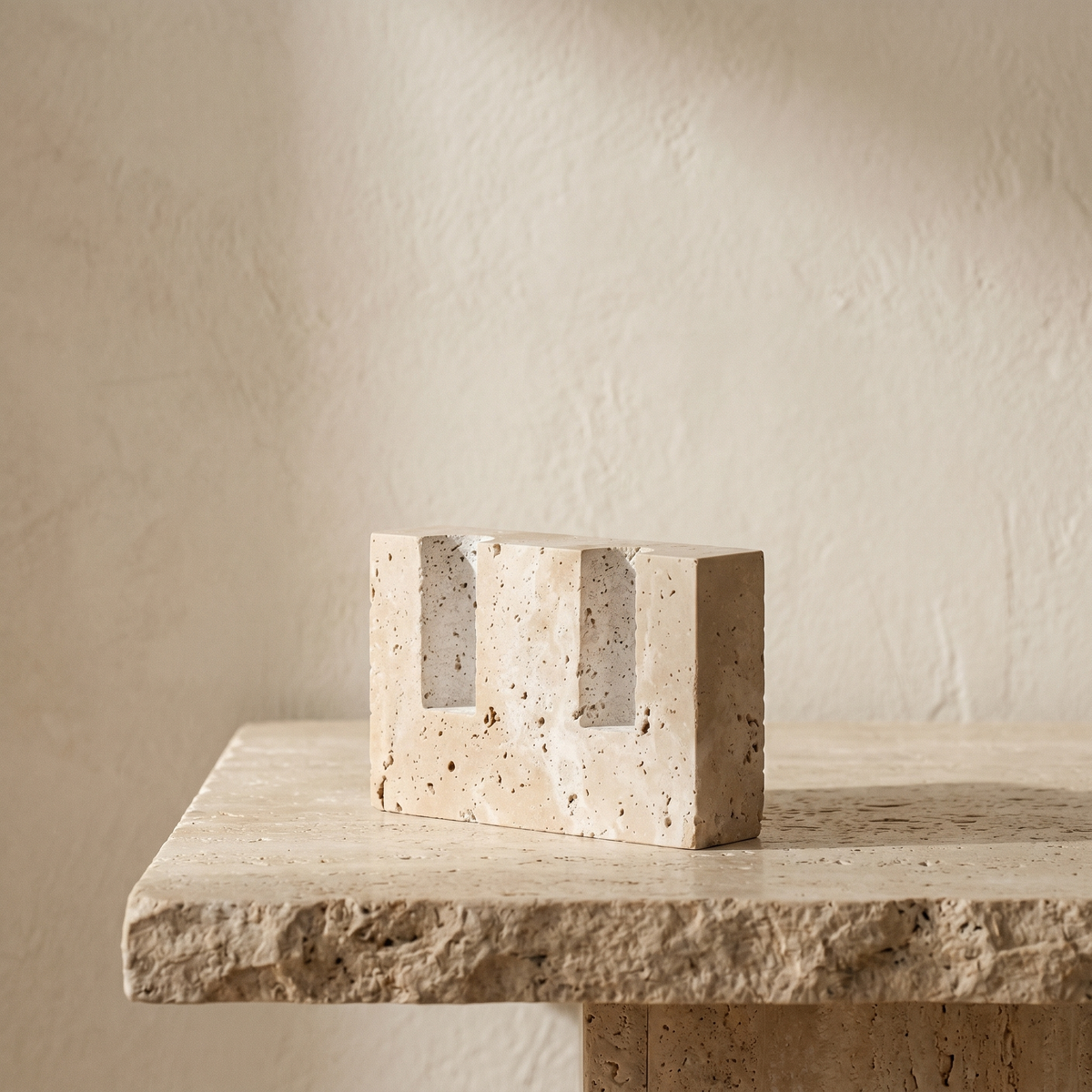 Bougeoir Rectangulaire en Travertin