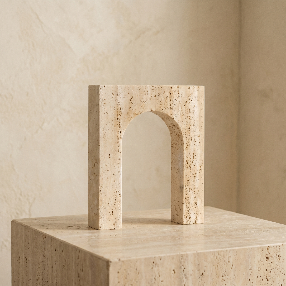 Sculpture Arche Ouverte en Travertin