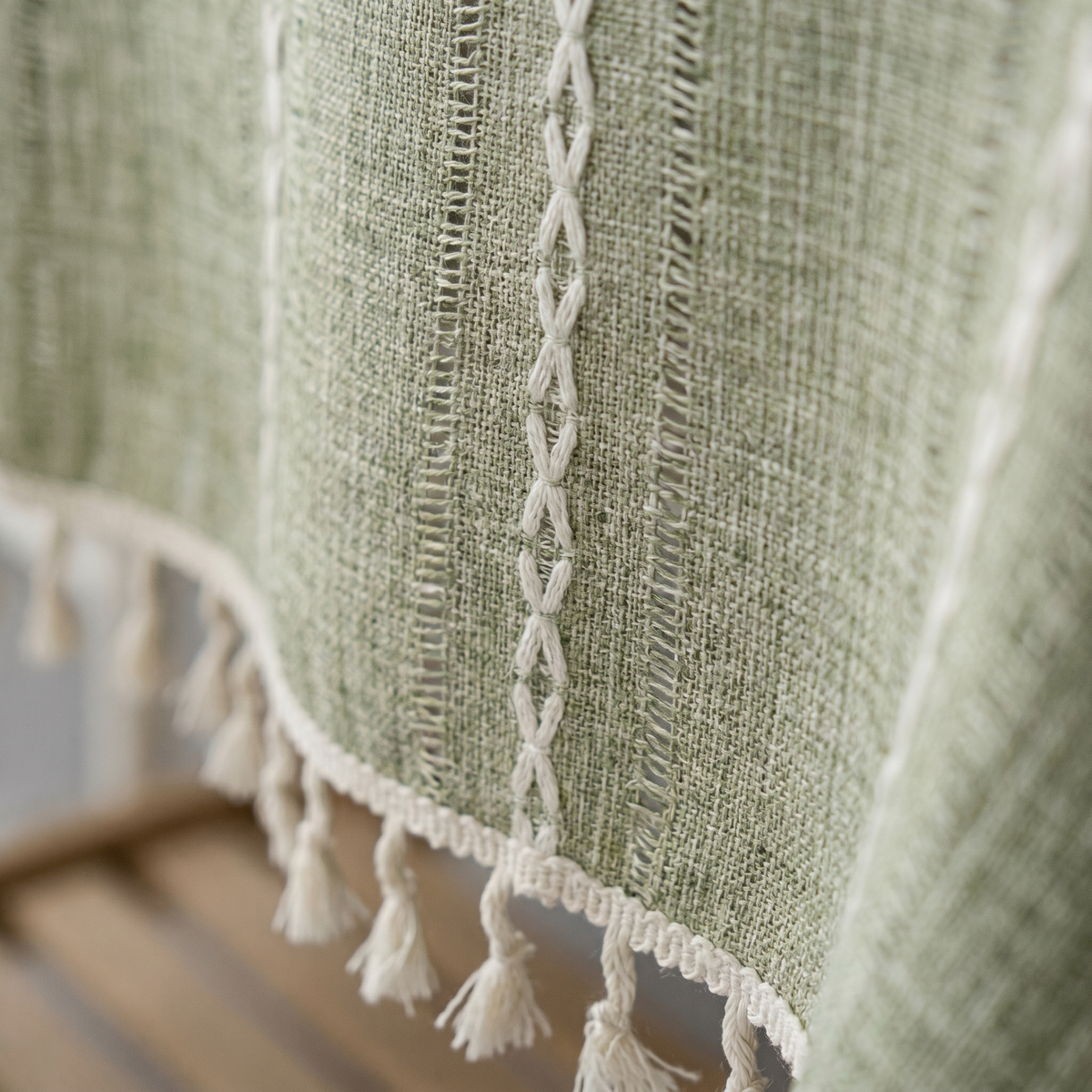 Nappe en Coton & Lin à Rayures Tissées