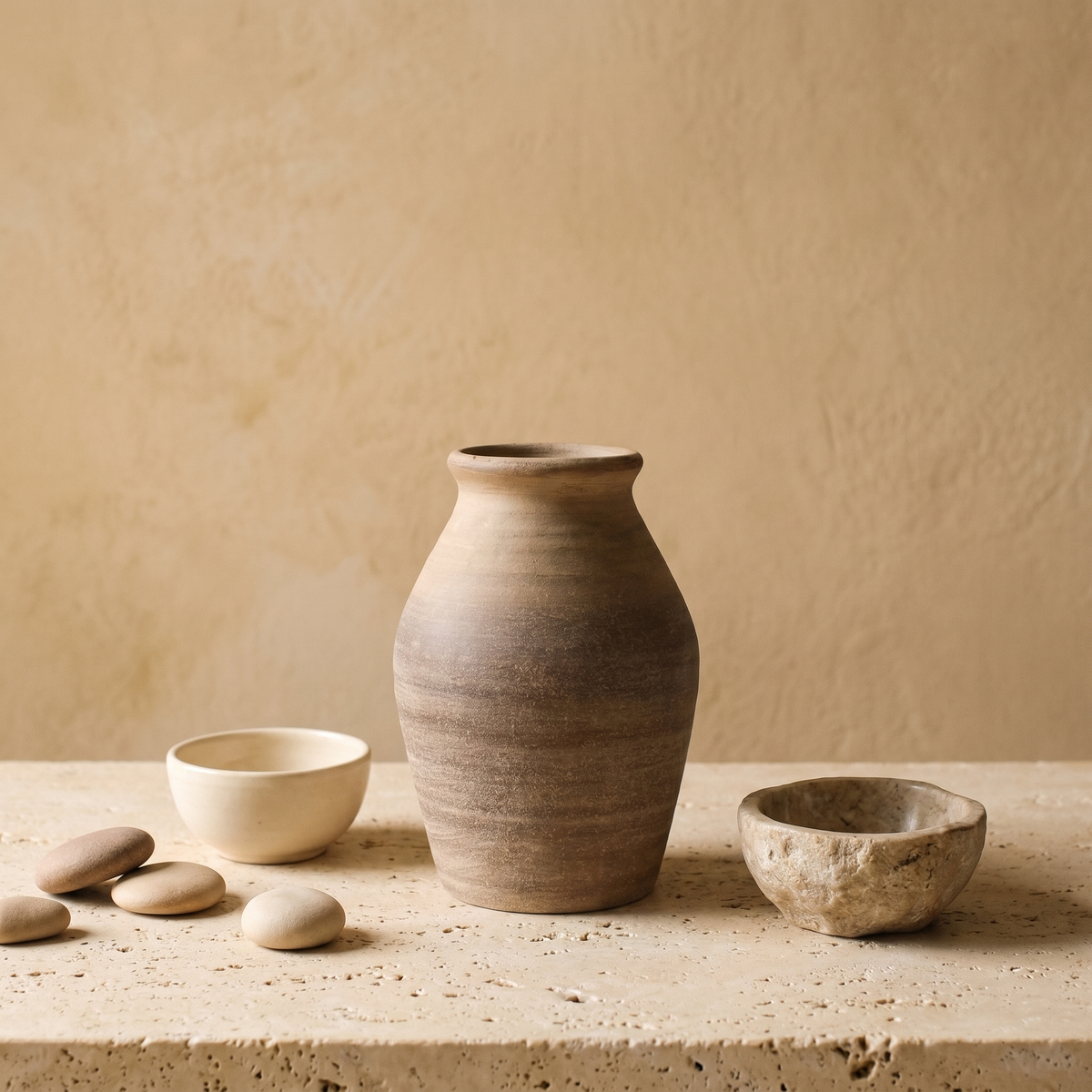 Vase Galbé en Terre Cuite