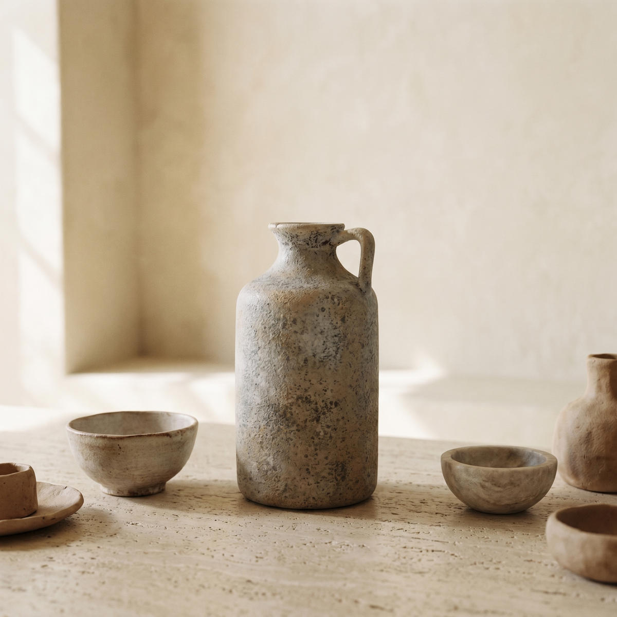 Vase Cruche à Anse en Terre Cuite