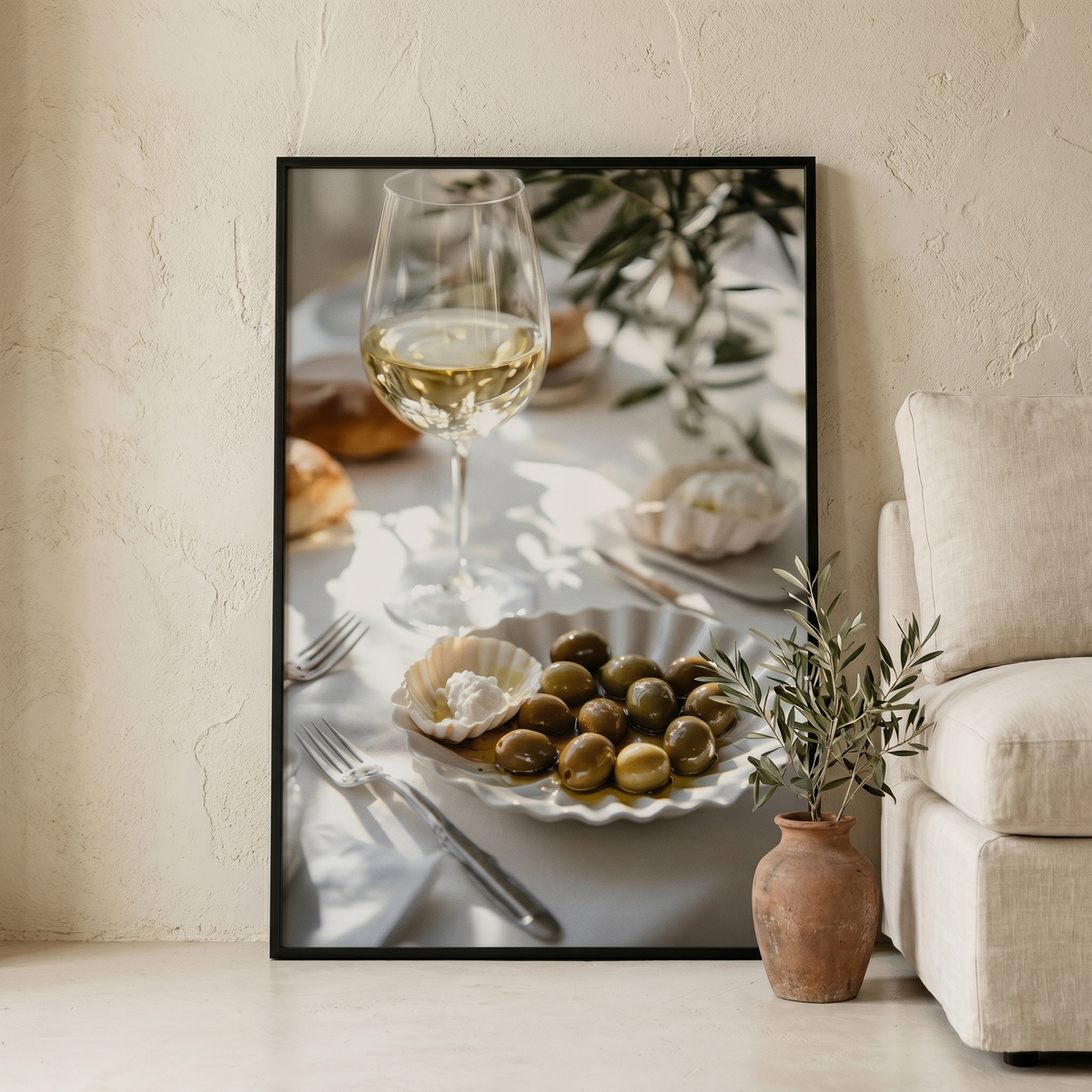 Affiche Table Méditerranéenne aux Olives