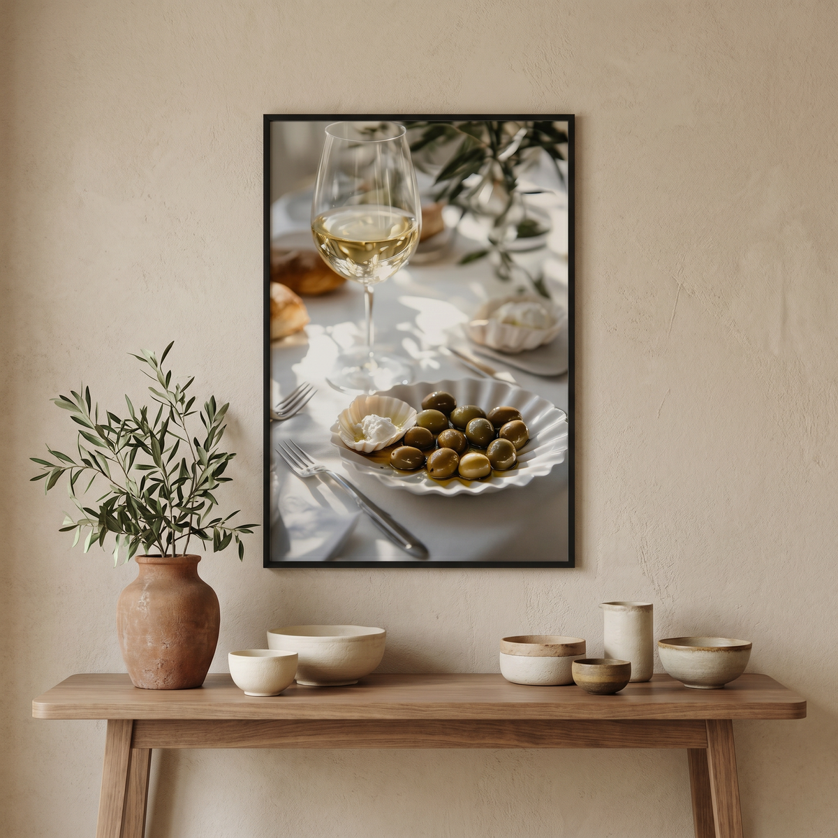 Affiche Table Méditerranéenne aux Olives