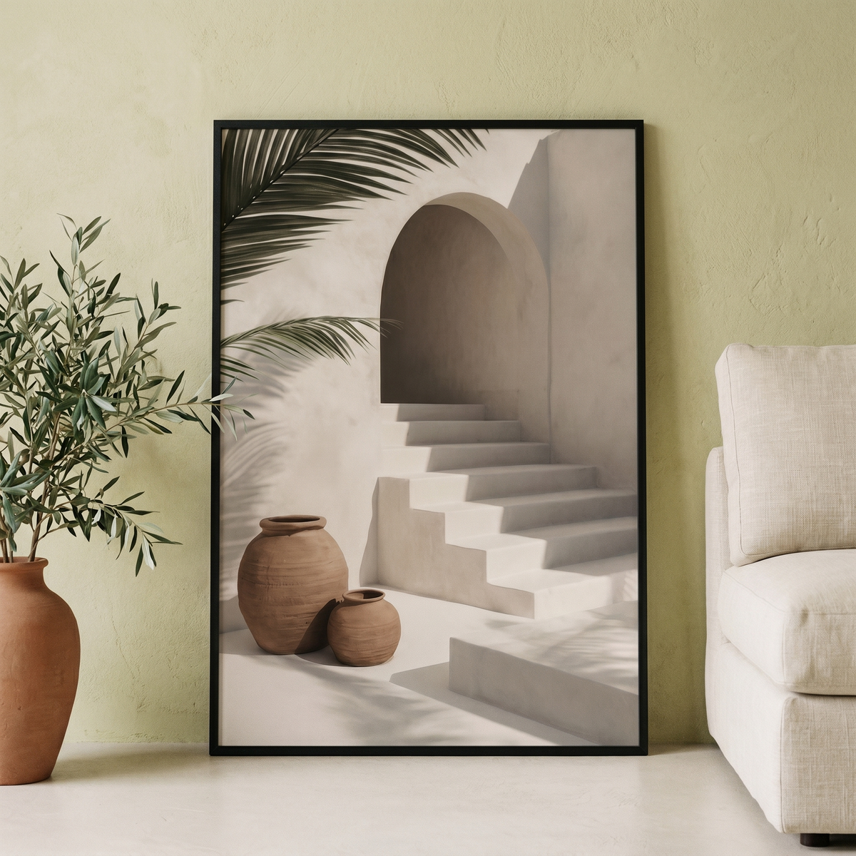 Affiche Escalier & Arche Cycladique