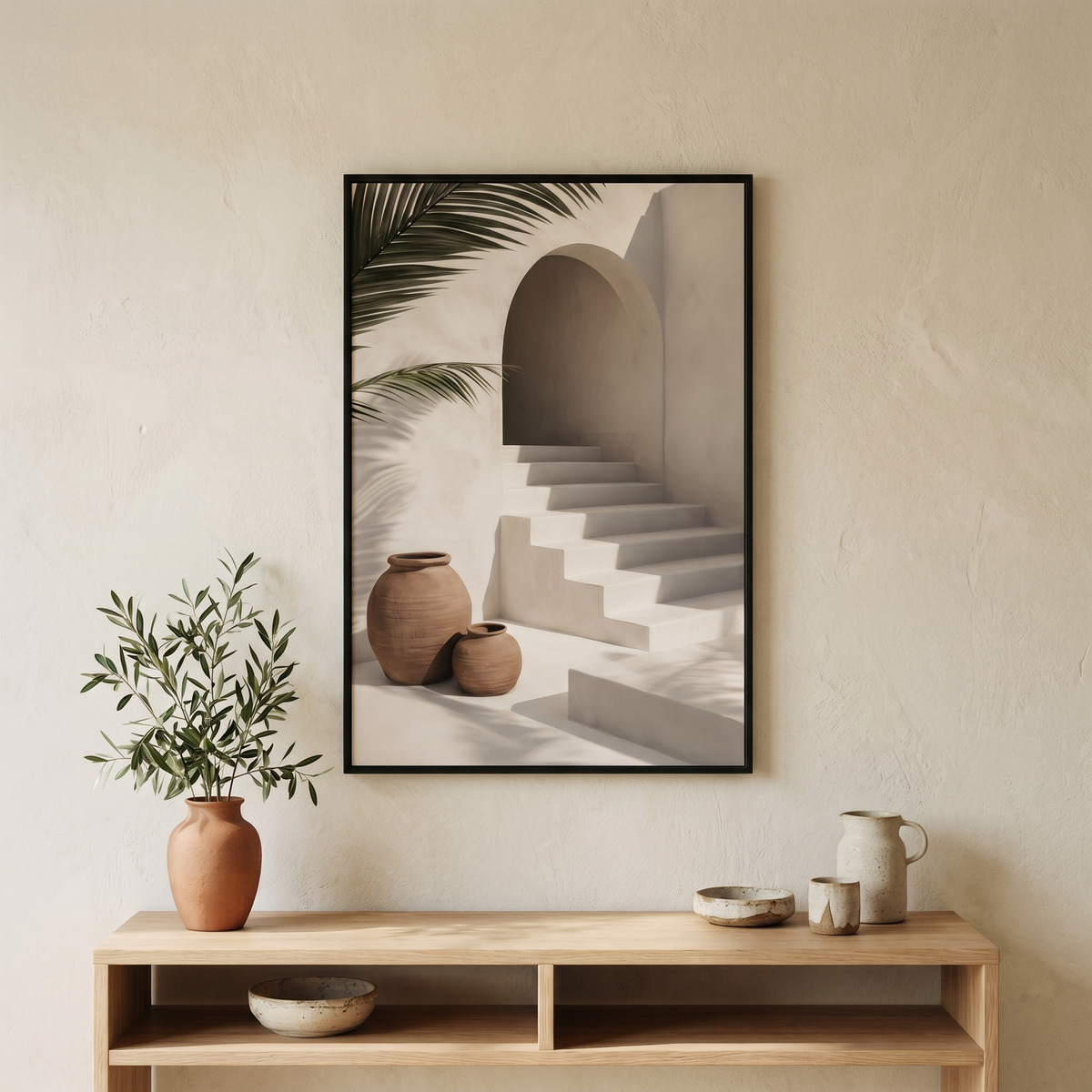 Affiche Escalier & Arche Cycladique