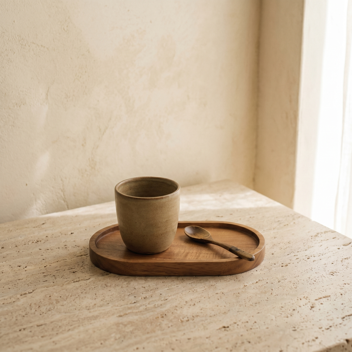 Plateau Ovale en Bois Massif