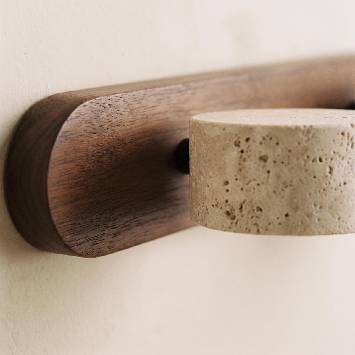 Applique Murale 2 Spots en Travertin & Bois
