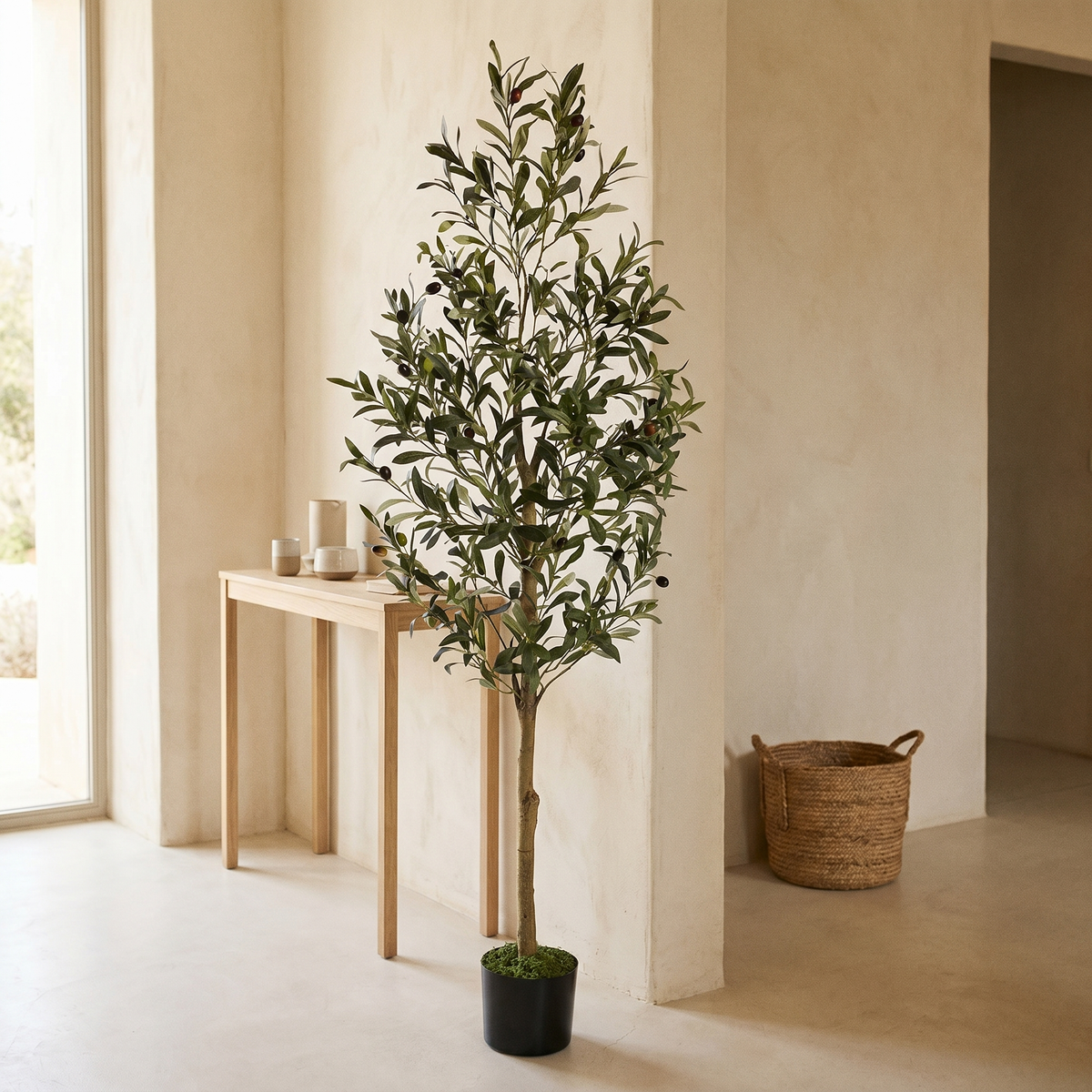 Olivier Artificiel 150 cm avec Tronc en Bois