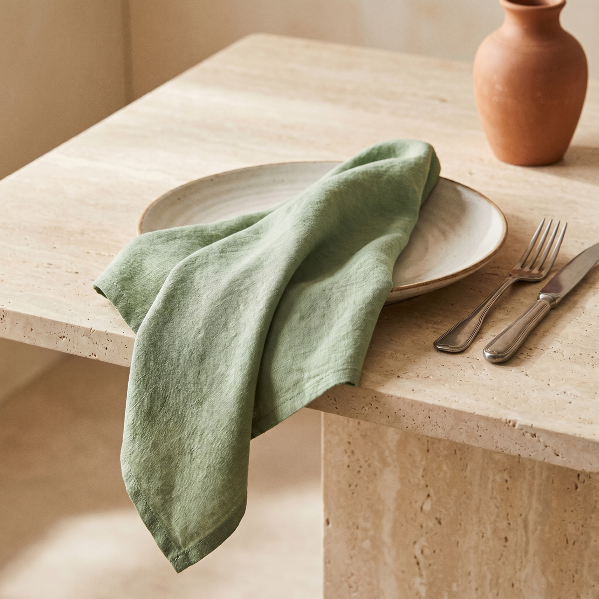 Lot de 6 Serviettes de Table en Coton Lavé