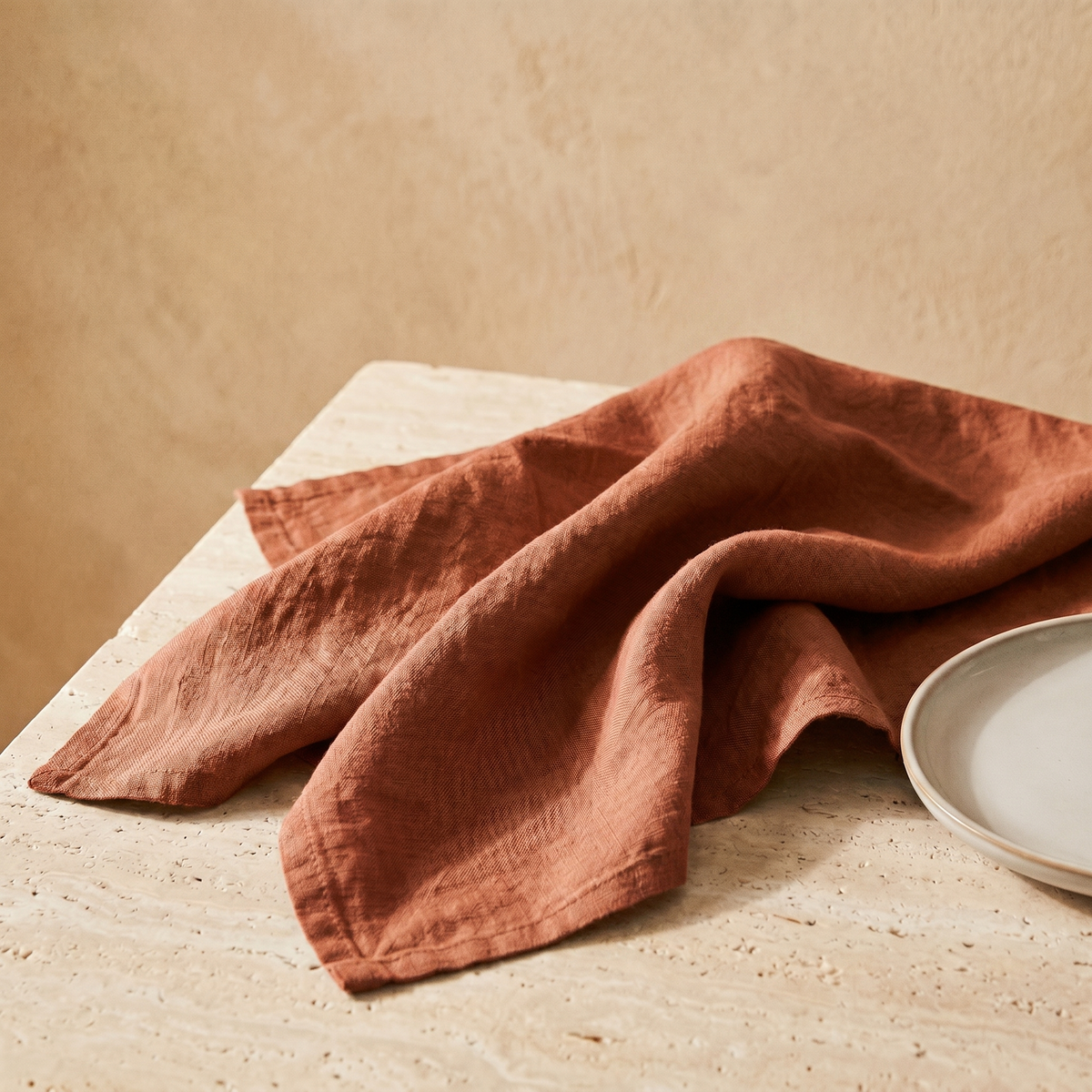 Lot de 6 Serviettes de Table en Coton Lavé