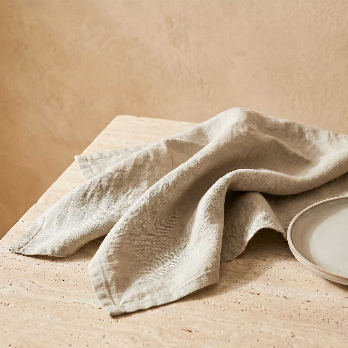 Lot de 6 Serviettes de Table en Coton Lavé