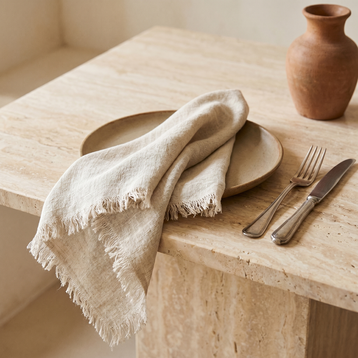 Lot de 12 Serviettes de Table en Gaze de Coton