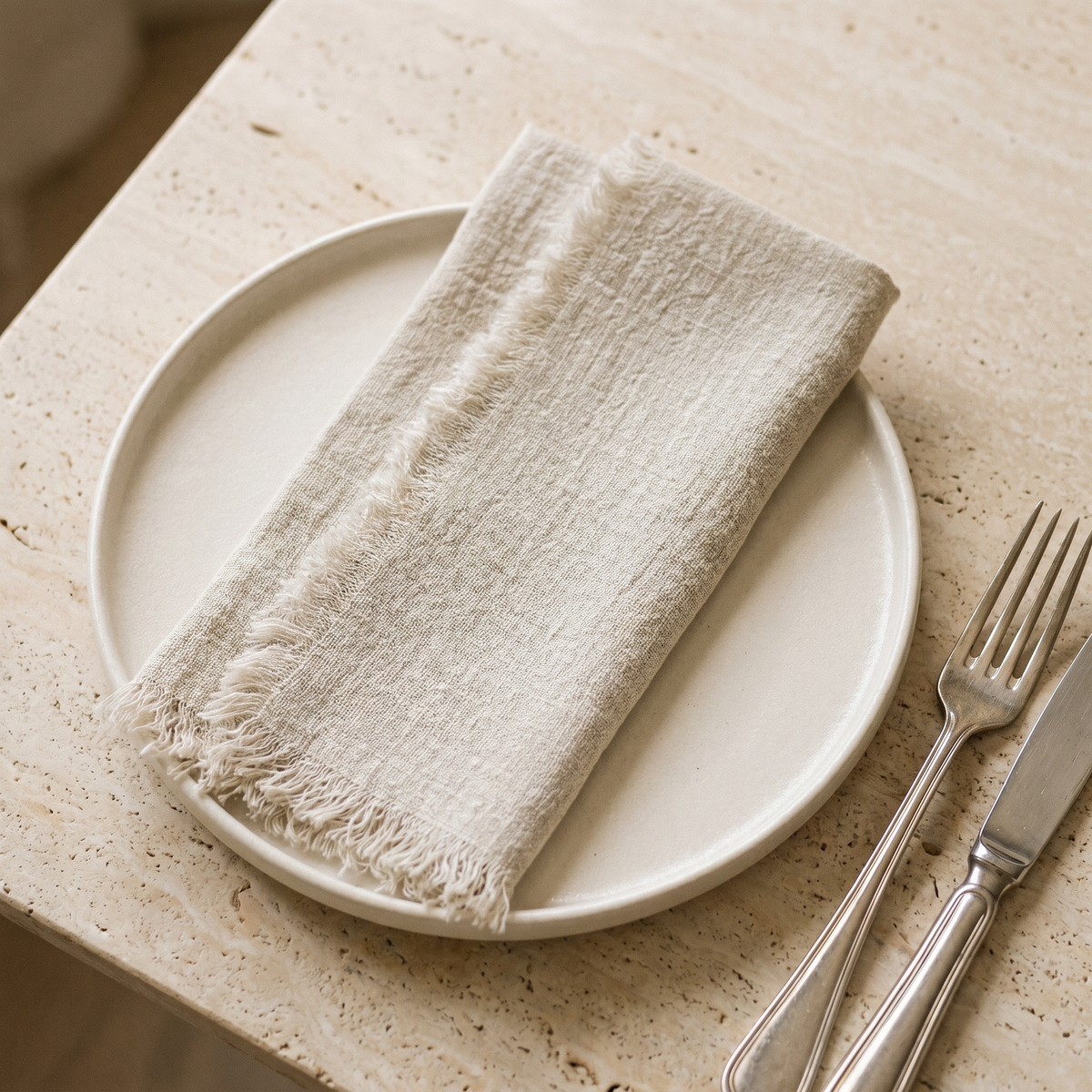 Lot de 12 Serviettes de Table en Gaze de Coton